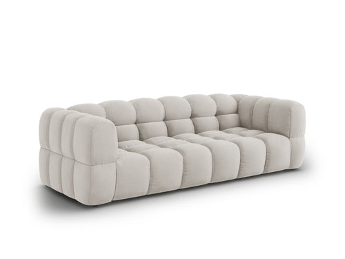 Cosmopolitan Design Modulaire bank Sky 4-zits, flueel, lichtbeige - 102x244x70cm