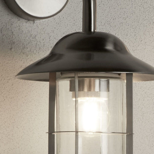Searchlight buitenlamp Toronto - 1 lichts - 24  x 31   cm - mat chroom transparant