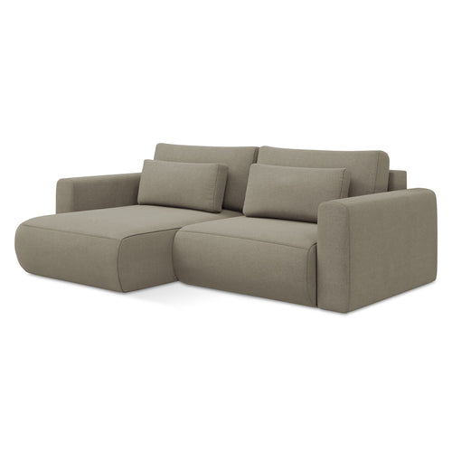 LaMiaSofa hoekbank links Perugia - textuurstof - donkerbeige - 240x149x82