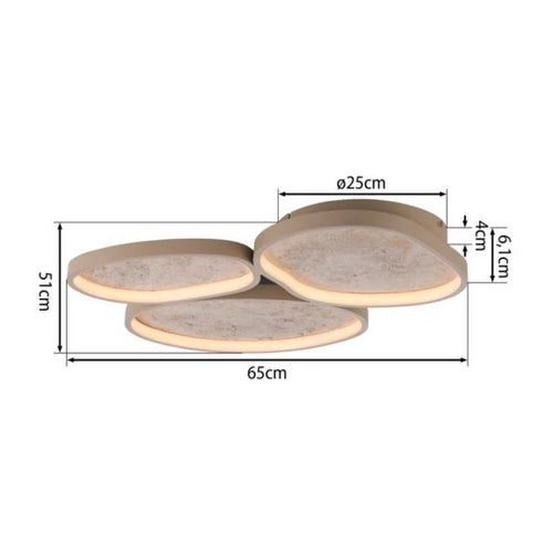 Just Light plafondlamp Moonbraker - 3 lichts - 65  x 6.1   cm - beige