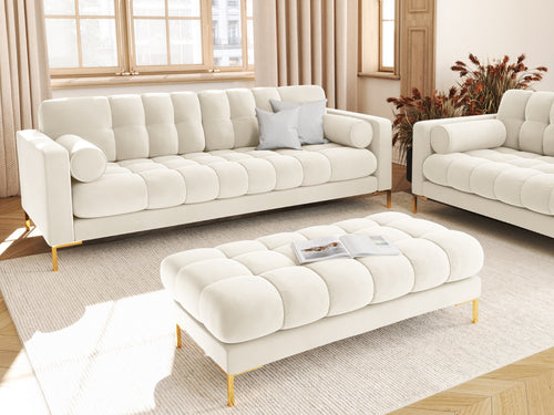 Cosmopolitan Design Bank Bali 3-zits, flueel, lichtbeige - 96x177x75cm