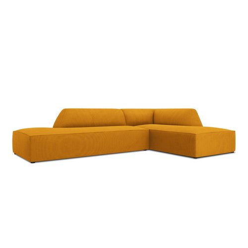 Cosmopolitan Design - Modulaire hoekbank rechts Siena 4-zits, ribfluwelen geel - 180x273x69cm