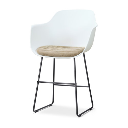 Nolon Nino-Liz barkruk wit met nougatbruin zitkussen - zwart onderstel - 65 cm