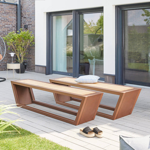 HOME DELUXE Stalen zitset KOBON Bruin - Made in Germany - 2 x zitbank - vtwonen shop