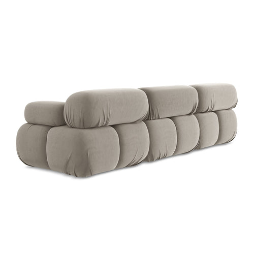 LaMiaSofa 3-zits bank Sanremo - velours - taupe - 285x96x70
