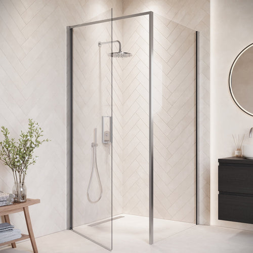 Badplaats Douchecabine Alava 100 x 100 x 190 cm – Chroom – Douchewand met Draaideur
