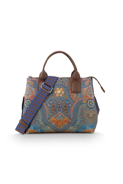 Pip Studio - Fia Handtas Dames - Jabali - Blauw - 26.5x14x22cm