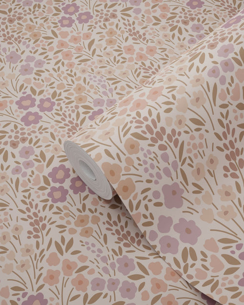 ESTAhome behang bloemetjes mauve paars - 53 cm x 10.05 m - 131458