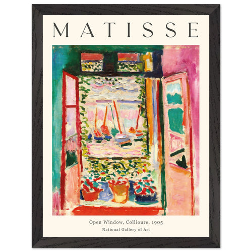 Artfulprints Poster met Lijst Matisse - Open window collioure 1905   - 30x40 cm - Meerkleurig