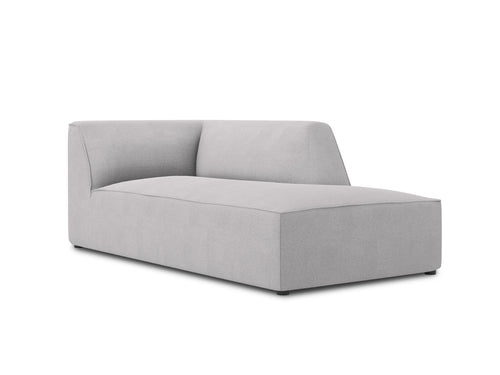 Micadoni rechter chaise longue Ruby structurele stof, lichtgrijs - 180x93x69cm