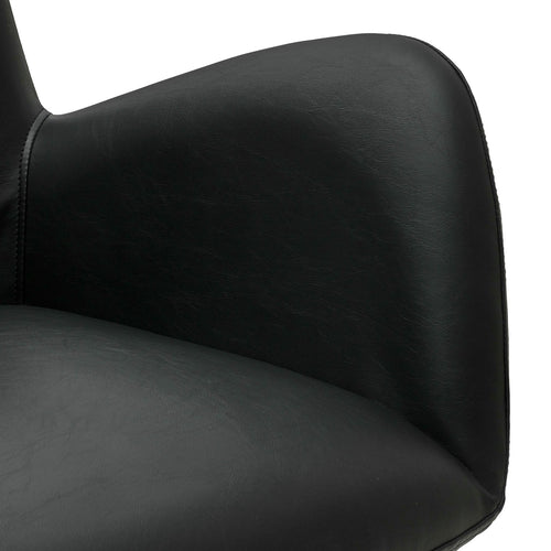 Furnhouse eetkamerstoelen armleuning Jennifer - Zwart - Kunstleer - Set van 2