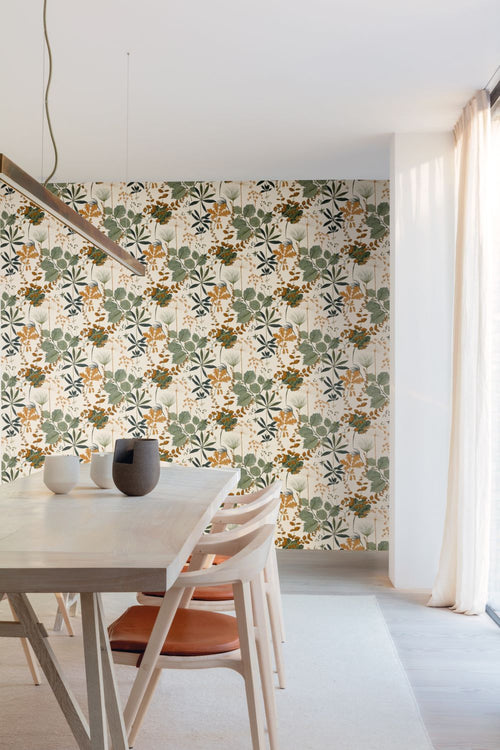 Masureel behang bloemen beige en groen - 53 cm x 10.05 m - 632000 - vtwonen shop