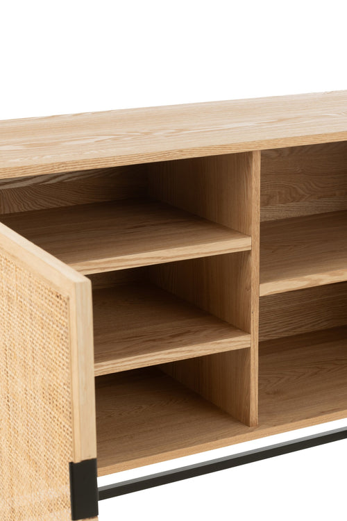 J-Line kast Vierkant - metaal - naturel/zwart - small