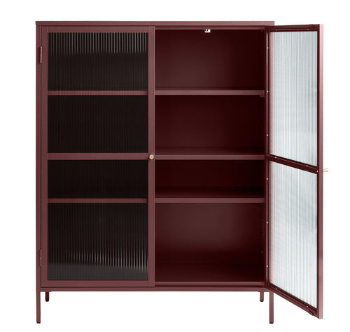 Rebellenclub Vitrinekast Omeo - 140 x 111 cm - Bordeauxrood - vtwonen shop