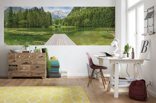 Sanders & Sanders fotobehang meer groen - 368 x 127 cm - 612297