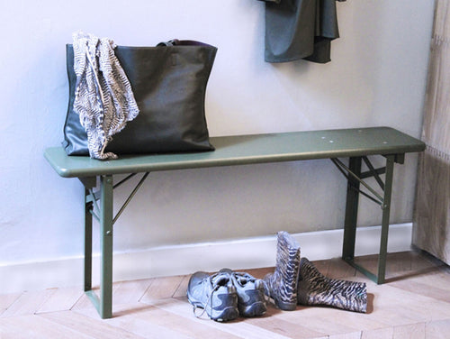 MaximaVida inklapbare bierbank Berlijn 200 x 25 cm olijfgroen - FSC hout