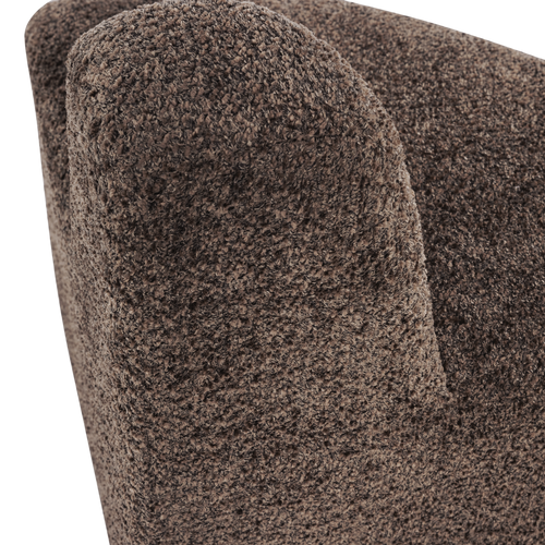 WOOOD eetbank hoek rond rugleuning Mojo Base - Wollig - Bruin - 83x76x76