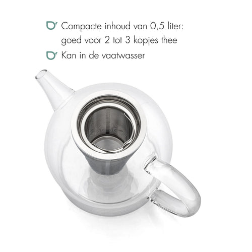 Bredemeijer - Glazen Minuet Santhee theepot 0,5L +filter