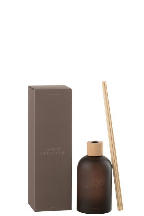 J-Line geurstokjes Accords Essentiels - Vanille Gourmande - bruin - 250 ml