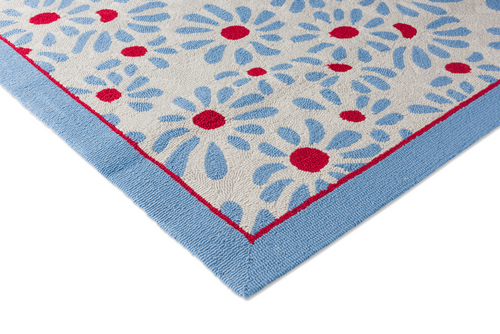 Vloerkleed Laura Ashley Thorncliff Daisy Sky Blu Outdoor 200x280 cm