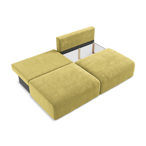 LaMiaSofa 3-zits slaapbank Ostia - chenille stof - limoengroen - 216x102x79