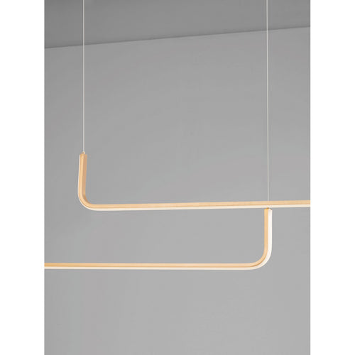 Nova Luce STRITA Hanglamp voor in de vorm van een bar, messing goud, Triac dimbaar, LED, 40W, 2856lm, 3000K