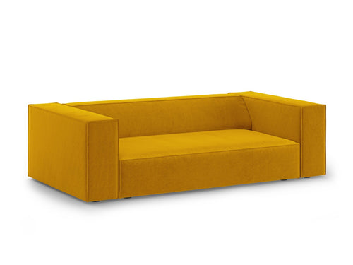 Cosmopolitan Design Bank Arendal 2-zits, chenille met ribbeleffect mosterd - 102x180x70cm