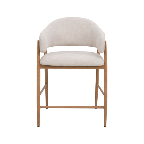 DÉJA Living Barstoel  Dénia - Beige/Naturel - Zithoogte 65cm - Set van 2