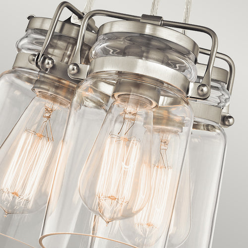 Elstead Brinley - Hanglamp 3-lichts geborsteld nikkel, E27