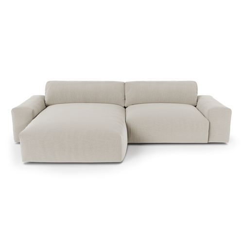 Sia Home - Hoekbanken links BLISS - Zacht aanvoelende geweven stof - Beige - 310cm - vtwonen shop