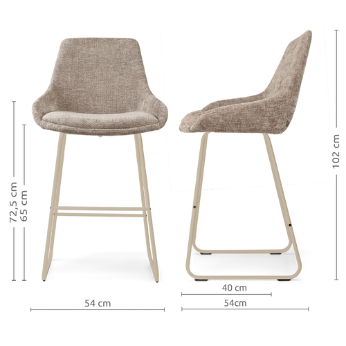 Nolon Nino-Isa barkruk bruin beige onderstel - 65 cm