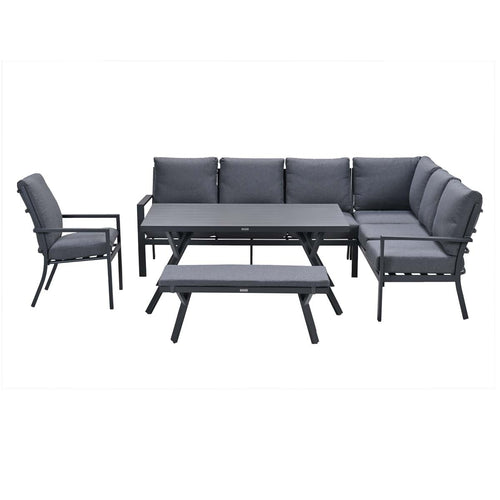 Garden Impressions lounge dining set Senja mystic grey - 5-delig - rechts incl stoel - vtwonen shop