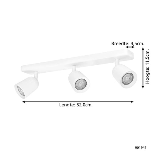 EGLO spot Camaldoli - gu10 - 52 cm - wit