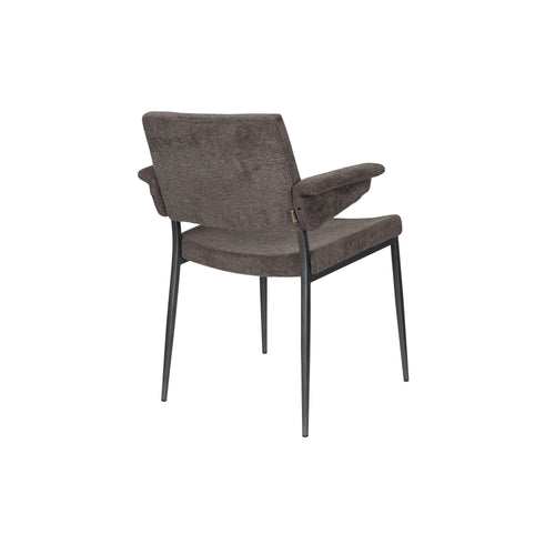 Dutchbone Portland Eetkamerstoelen Armleuning Grijs - Set van 2