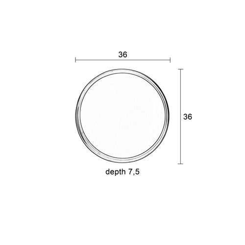 Housecraft Living  Raj Spiegel/ Wandspiegel Rond Metaal 36x36 cm Zwart - vtwonen shop