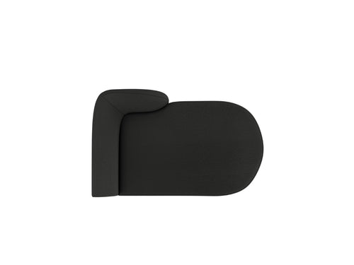 Micadoni rechter chaise longue Miley 2-zits, boucle zwart - 156x90x70cm