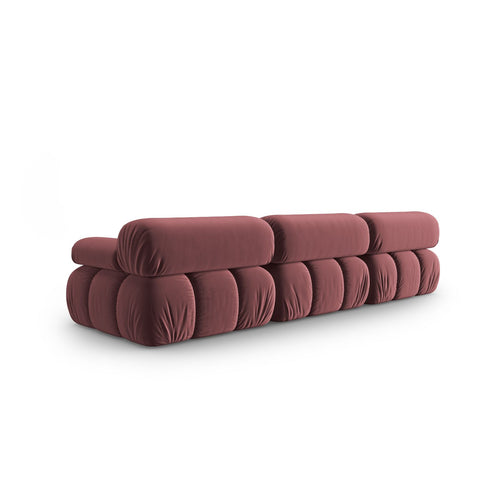 Cosmopolitan Design - Modulaire bank Cortina 3-zits, flueel roze - 94x282x70cm