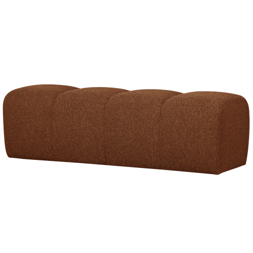 WOOOD bankje 160 cm Mojo - Bouclé - Roest Bruin Melange - 49x160x45 cm - vtwonen shop