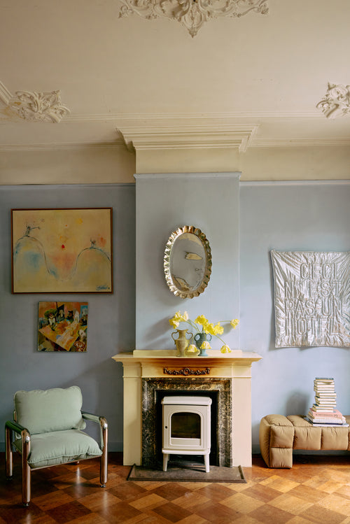 HKLIVING loungestoel Chrome – canvas mint