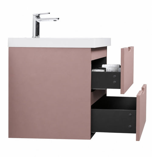 Badplaats Badkamermeubel Set Thermis 80 cm – Mat Roze – Badmeubel met Wastafel