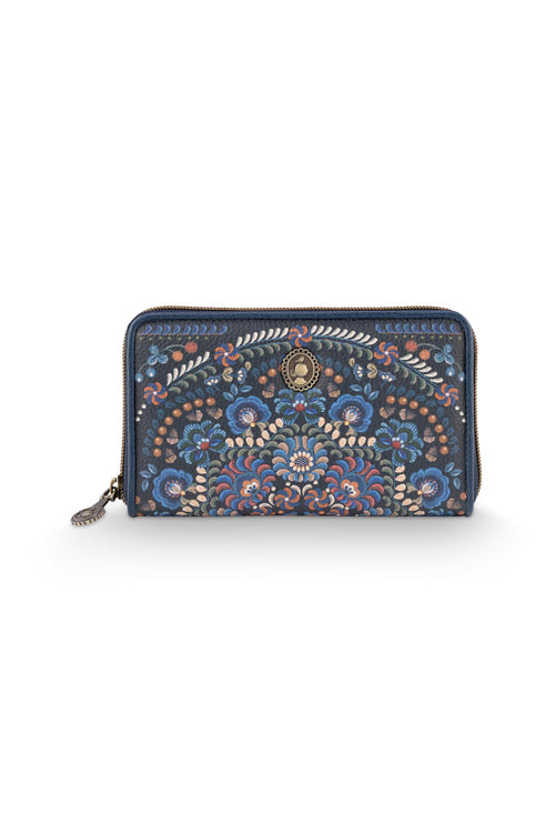 Pip Studio Willow Portemonnee II Ricamo Dames - Donkerblauw - 18x3x11 cm