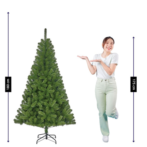 Black Box Trees Alderfen Kunstkerstboom H180 x Ø140 cm - Kerstboom Kunstkerstboom 525 Tips - Kunstboom met Standaard - Groen