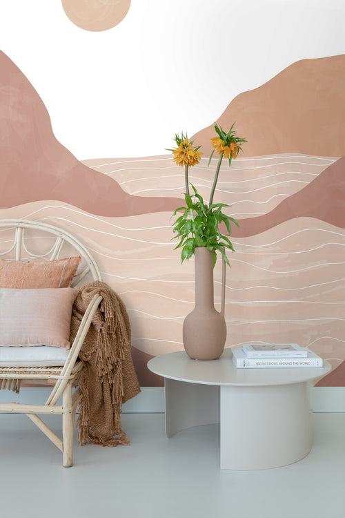 ESTAhome fotobehang berglandschap terracotta bruin - 250 x 279 cm - 159422