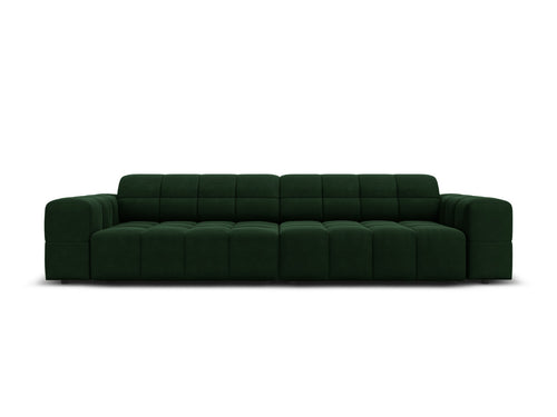 Cosmopolitan Design Bank Chicago 4-zits, flueel flessengroen - 102x252x78cm