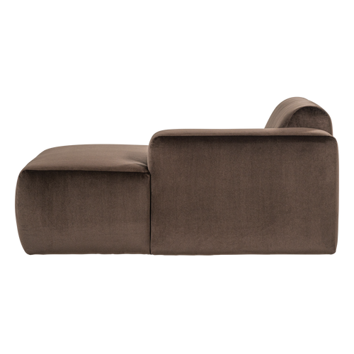 WOOOD chaise longue bank rechts Mojo Base - Velvet - Bruin - 74x112x162