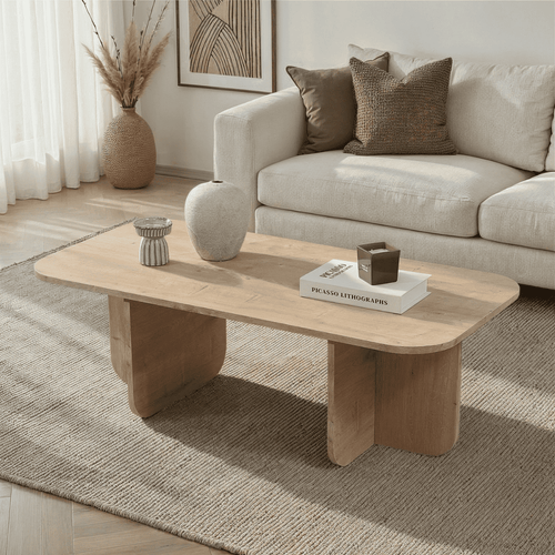 Calicosy - BECAJ Rechthoekige salontafel - Eiken - 60x120x41,4 cm
