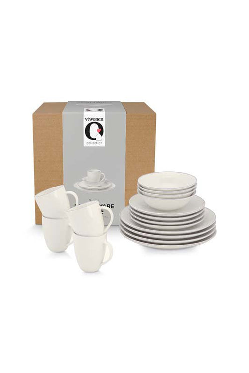 vtwonen Serviesset - Line - Wit - 4 Persoons set