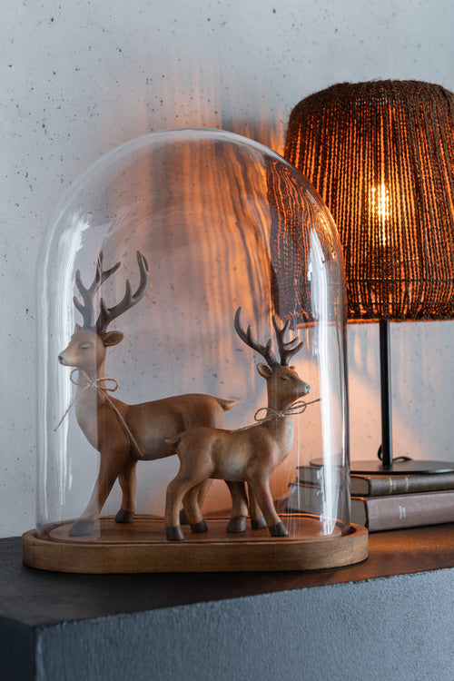 J-Line figuur Rendier - jute/porselein - bruin - small - 2 stuks - vtwonen shop