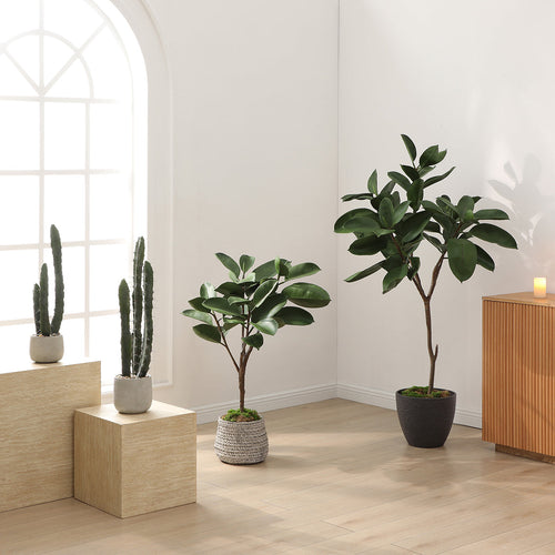 Sia Deco - Cactus in een keramische pot 80cm - Groen - Polyester - H80 - vtwonen shop