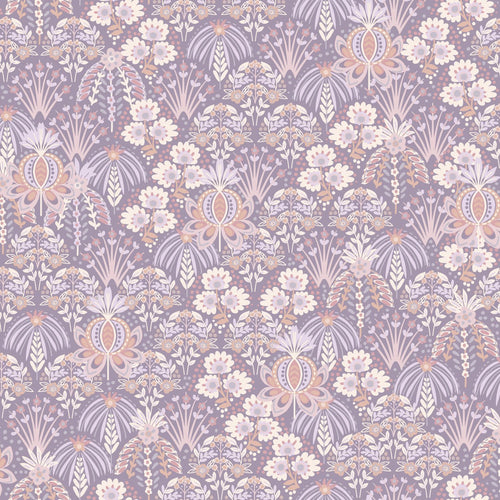 ESTAhome behang vintage bloemen in art nouveau stijl lila paars - 50 x 900 cm - 130970 - vtwonen shop